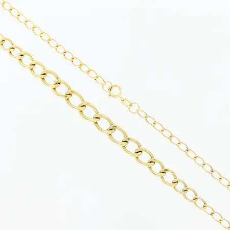 Collier, doserad pansar, 44,5cm, bredd 3-6mm, ihålig, GHA, 18K.  Vikt: 3,1 g