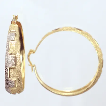 Ett par örhängen Creoler tvåfärgade, Ø43mm, 14K Vikt: 10 g