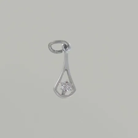 hänge i vitguld med briljant 0,01ct (öglan ej guld), L20mm, 18k 0,6gr  Vikt: 0,6 g
