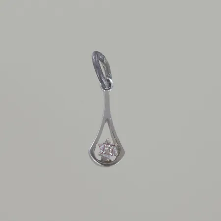 hänge vitguld med briljant 0,01ct (öglan ej guld) L 15mm,18k 0,6gr  Vikt: 0,6 g