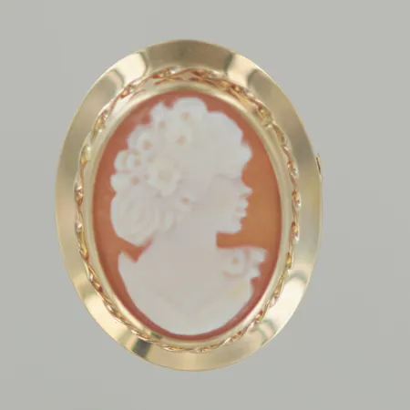 Camé hänge/brosch  L 3 x B2 cm, 18K 3,9gr Vikt: 3,9 g