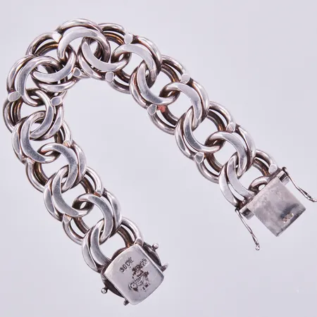 Armband bismarck, Vicson, Victor Jansson, längd: ca 19,5cm, bredd: ca 20mm, 830/1000, silver Vikt: 111,2 g