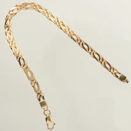 Armband, längd 19,5cm, bredd ca 5mm, 14K Vikt: 10,7 g