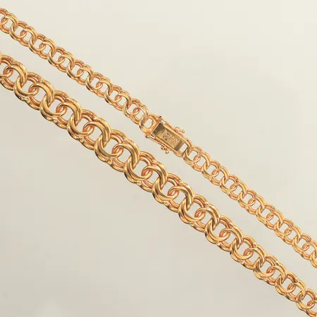 Collier doserad Bismarck, längd 44,5cm, bredd 7-12mm, GHA, 18K  Vikt: 52,3 g