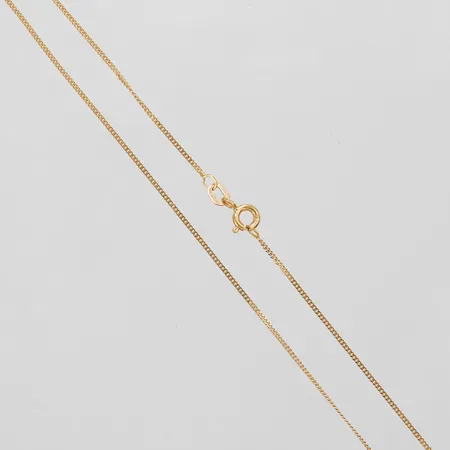 Kedja Pansar, längd ca 42cm, bredd 0,8mm, GHA, skev länk, 18K Vikt: 1,6 g