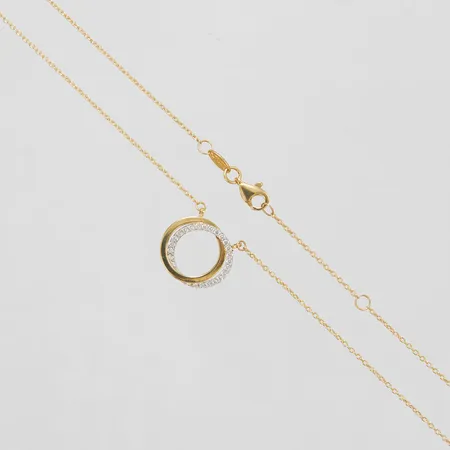 Collier med vita stenar, längd 44,5cm, bredd 0,5-14mm, 18K Vikt: 3,5 g