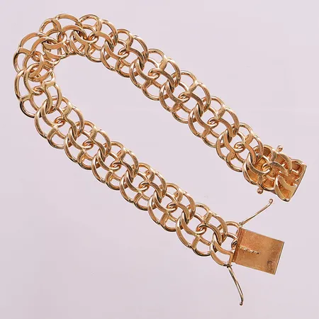 Armband Bismarck, 18,5cm, bredd:13mm, tjocklek 3mm, Guldkedjan GK AB 18K 39,6g.