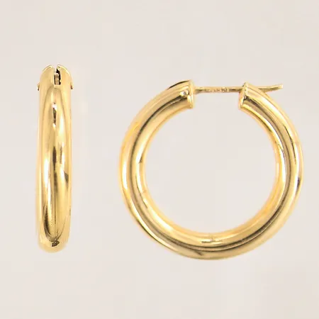 Ett par örhängen, creoler, Ø30mm, bredd 5mm, 14K  Vikt: 7,4 g