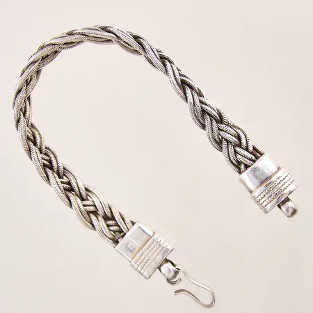 Armband flätat, längd 20,5cm, bredd 10mm, silver 925/1000 Vikt: 36,8 g