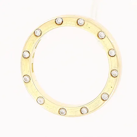 Ring, diamanter 12st totalt 0,12ctv enligt gravyr, stl 15¼, bredd 2,5mm, höjd, 2mm, 18K.  Vikt: 4,7 g