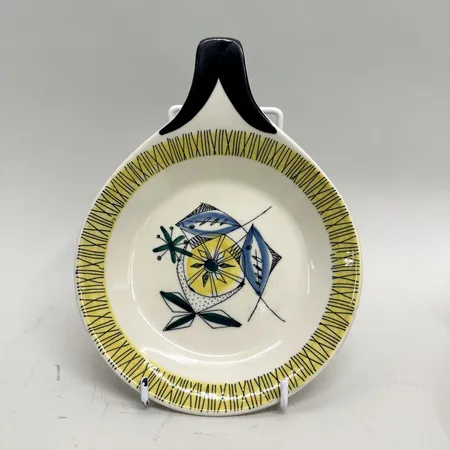 2 Serveringsfat, Flamingo, Inger Waage, längd 23cm, bredd 17cm, Stavangerflint, Norge 1950-60-tal  Vikt: 0 g Skickas med postpaket.