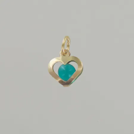 Hänge med grön sten 18k 0,5 gr, Vikt: 0,5 g