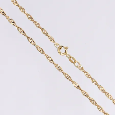 Halskedja Singapore, 42cm, bredd 2mm, 18K Vikt: 4,5 g