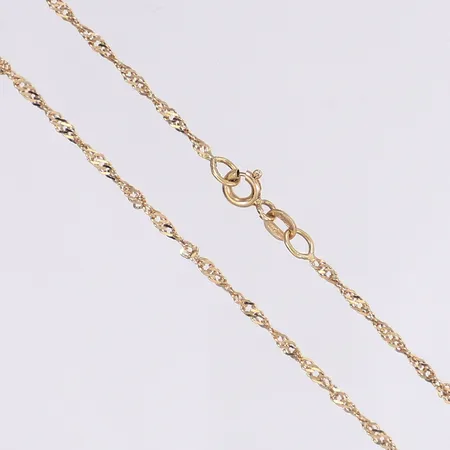 Halskedja Singapore, 42,5cm, bredd 2mm, 18K Vikt: 2,5 g