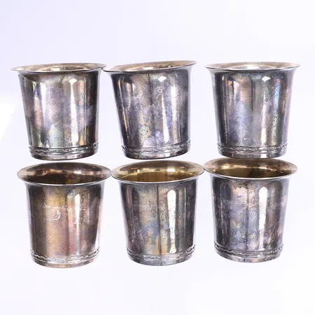 6 Supkoppar, höjd 4,5cm 830/1000 silver Vikt: 129,3 g