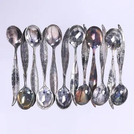 12 teskedar, 10cm, silver 830/1000 Vikt: 98,7 g