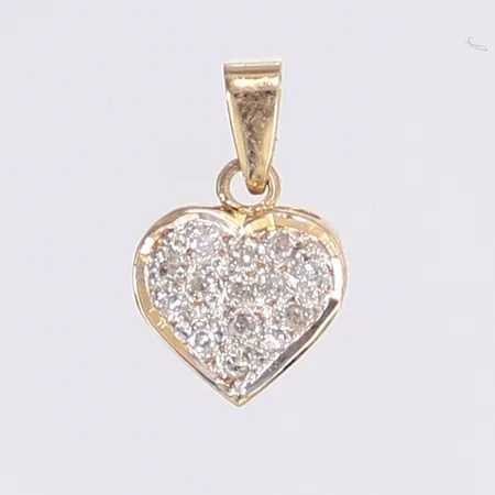 Hänge hjärta med diamanter totalt ca 0,06ct, Ø9mm, 18K Vikt: 0,9 g