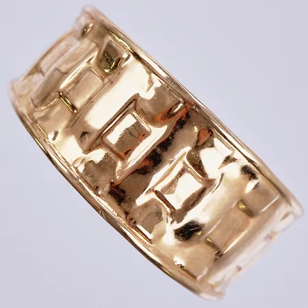 Ring, stl: ca 19, bredd: ca 5-10mm, 18K  Vikt: 2,1 g