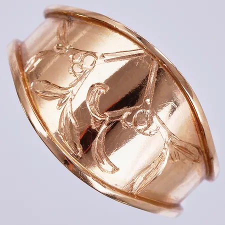 Ring, stl: ca 19, bredd: ca 4-13mm, GFAB, 18K  Vikt: 2,8 g