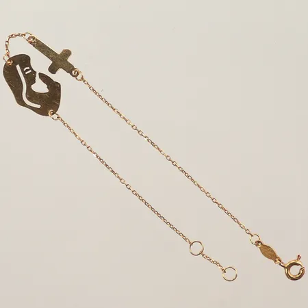 Armband med kors och kvinna, 18cm bredd 0,6-10mm, 18K Vikt: 1,8 g