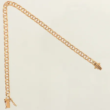 Armband Bismarck, längd 17,5cm, bredd 3,6mm, GHA, 18K  Vikt: 4,5 g