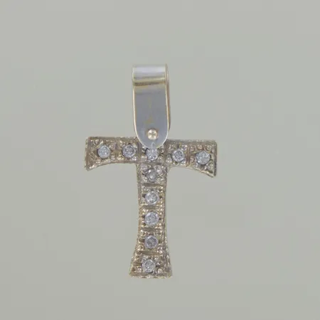 Hänge i form av ett kors med diamanter, längd 24 mm, 14k 2,0gr Vikt: 2 g