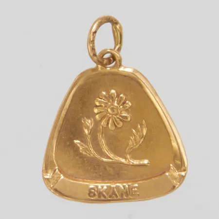 Hänge Skåne, längd ca 17,5mm, bredd 13,5mm, 18K Vikt: 1,1 g