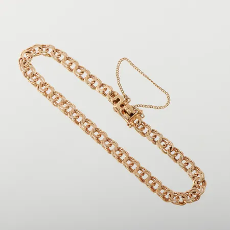 Armband Bismarck, längd ca 18 cm, bredd 4.6 mm, 18k. Vikt: 7,1 g