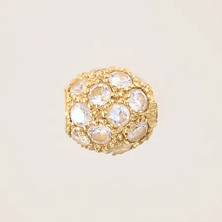 Hänge med vita stenar, 9x8mm, GFAB, 18K Vikt: 1,5 g