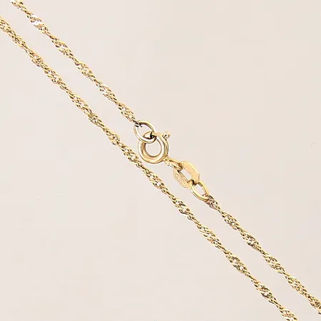 Kedja Singapore, längd 45,5cm. bredd 1,5mm, 18K Vikt: 2,2 g