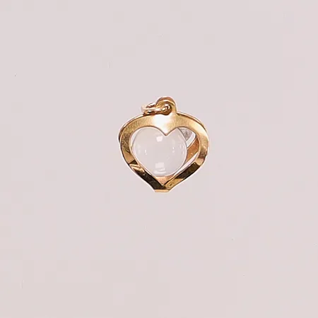 Hänge, 12mm, vit sten, 18K 1g.