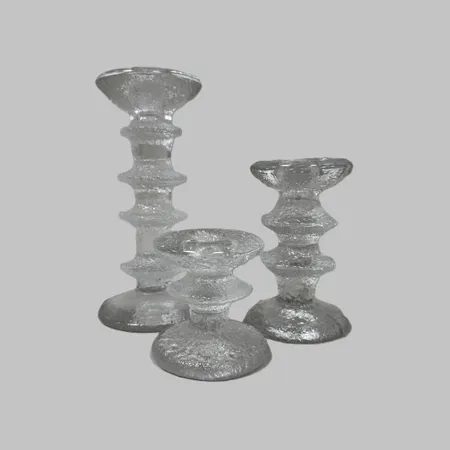 3 Ljusstakar, Iittala, höjd ca 19/13/8cm, Made in Finland. Skickas med paket.
