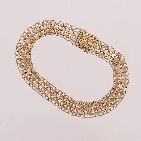 Armband x-länk, 19,5cm, bredd:10mm, 18K 13,3g.
