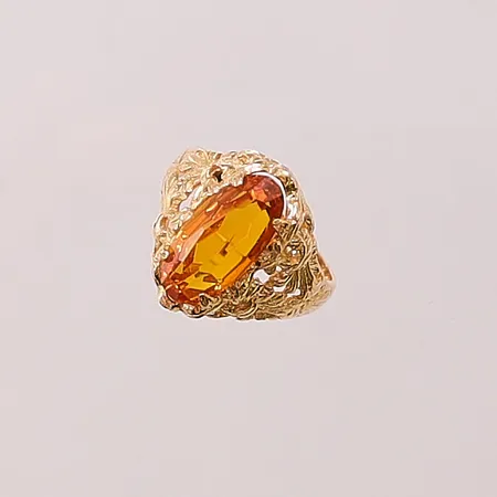 Ring, Ø16¾, bredd:17mm, orange sten, 18K 5,3g.
