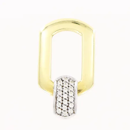 Hänge, vita stenar, vit/gulguld, 15x27mm, 14K Vikt: 2,9 g