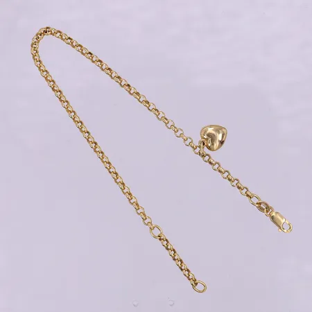 Armband ärtlänk med berlock, längd 16,5-19cm, bredd 2,5mm, 18K.  Vikt: 2,8 g