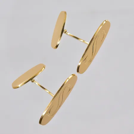 Ett par manschettknappar, S, stl 27x13mm, 18K Vikt: 15,3 g