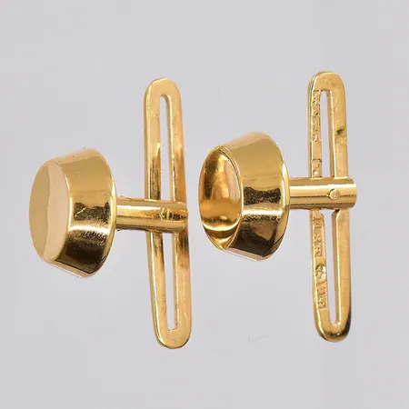 Ett par frackknappar. Ø 9,5mm, 18K Vikt: 3,1 g