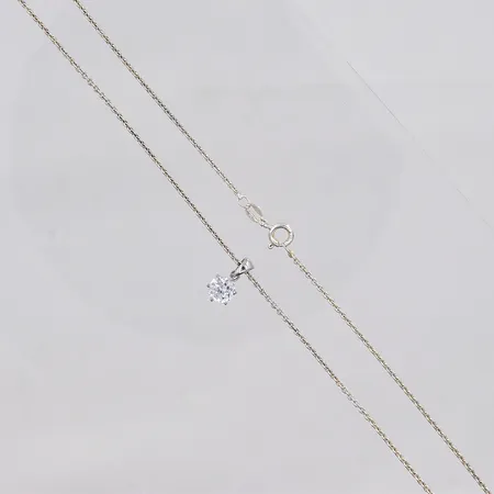 Kedja Ankar 45cm, hänge med vit sten Ø 6,5mm, 925/1000 silver Vikt: 3,5 g