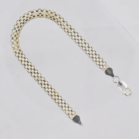 Armband X-länk, 19,5cm, bredd 6mm, GHA, 925/1000 silver Vikt: 6,1 g