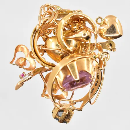 Diverse guld, defekter, stenar, 18K Vikt: 11,2 g