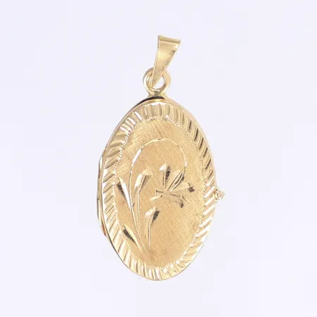 Hänge medaljong, 36x19mm, bruksslitage, 18K Vikt: 5,9 g