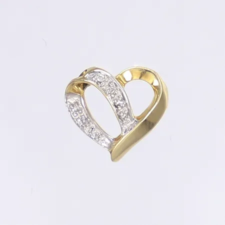 Hänge hjärta med diamanter totalt ca 0,03ctv, 12x12mm, 18K Vikt: 1,3 g