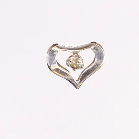 Hänge med vit sten, 11x9mm, vitguld 18K Vikt: 0,3 g