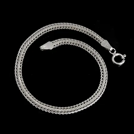 Armband Rävsvans, silver 925/1000, Balestra Italien, längd 18 cm, bredd 3,5 mm, fint skick Vikt: 3,3 g