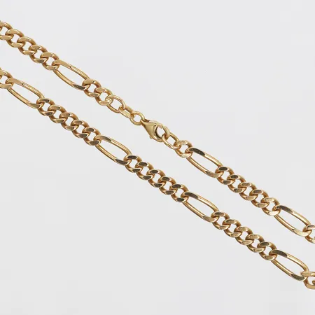Kedja, Figaro, längd: 50cm, bredd: 5mm, 18K guld. Vikt: 25,8 g