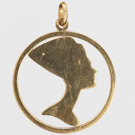 Hänge, Nefertiti, Ø35 mm, 18K guld. Vikt: 7,1 g