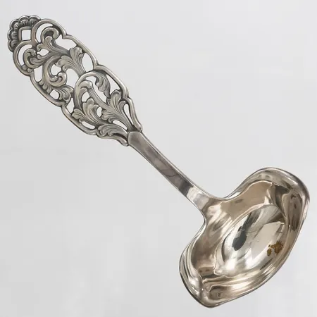 Såsslev med floral dekor, längd 15cm, bredd 63mm, silver, vikt: 47,5gr, Vikt: 47,5 g