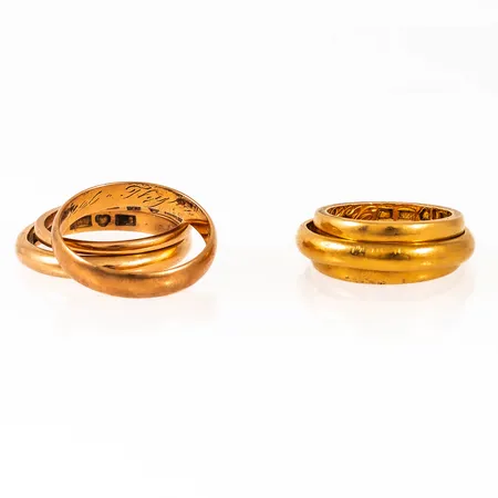 Diverse graverat guld. 11,9g i 18K, 16,3g i 23K.