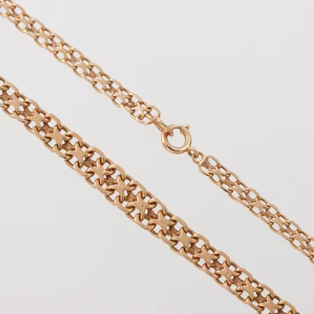 Collier X-länk, Ädelsmycken Aktiebolag Stockholm, längd 43 cm, bredd 4.3-7.1 mm, 18k. Vikt: 16,8 g